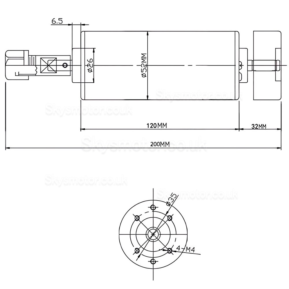 Air Cooled CNC Spindle Motor OSP001689 48V 500W 12000RPM ER11/ ER16 Collet for PCB Engraving